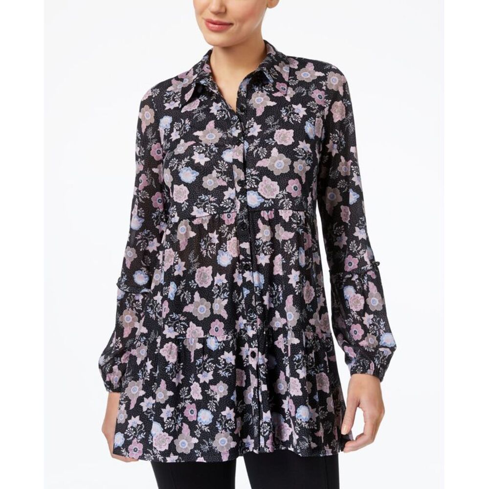 Style & Co Floral Print Swing Shirt